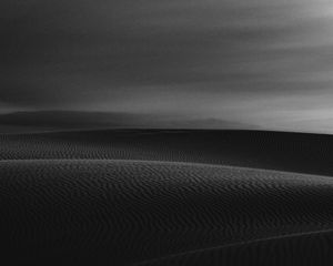 Preview wallpaper desert, sand, bw, wavy, waves