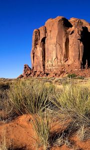 Preview wallpaper desert, sand, canyon, vegetation, grass