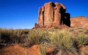 Preview wallpaper desert, sand, canyon, vegetation, grass