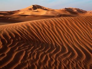 Preview wallpaper desert, sand, dunes, relief, sky