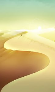 Preview wallpaper desert, sand, dunes, sun, art