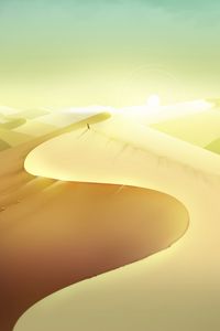 Preview wallpaper desert, sand, dunes, sun, art