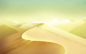 Preview wallpaper desert, sand, dunes, sun, art