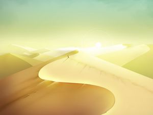 Preview wallpaper desert, sand, dunes, sun, art