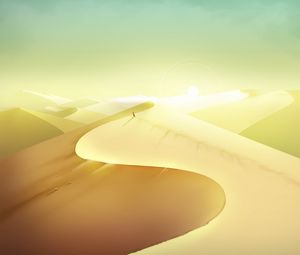 Preview wallpaper desert, sand, dunes, sun, art