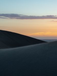 Preview wallpaper desert, sand, dunes, sky, evening