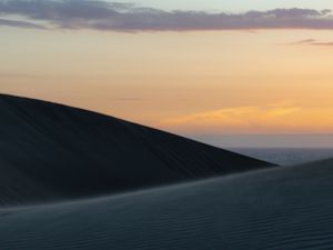Preview wallpaper desert, sand, dunes, sky, evening