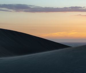 Preview wallpaper desert, sand, dunes, sky, evening