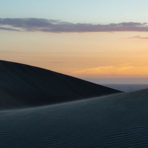 Preview wallpaper desert, sand, dunes, sky, evening