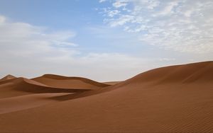 Preview wallpaper desert, sand, dunes, sky, hills