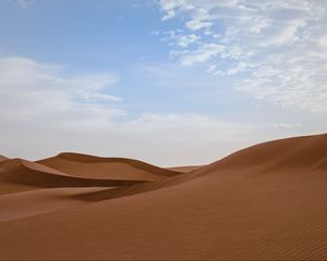 Preview wallpaper desert, sand, dunes, sky, hills