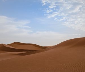 Preview wallpaper desert, sand, dunes, sky, hills