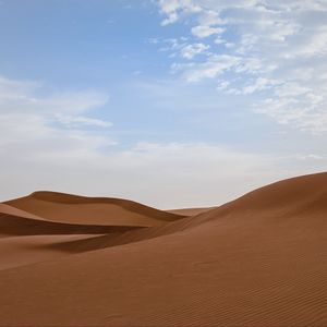 Preview wallpaper desert, sand, dunes, sky, hills