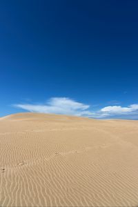 Preview wallpaper desert, sand, dunes, wavy, trace, sky