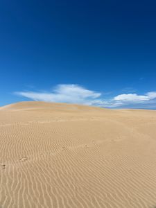 Preview wallpaper desert, sand, dunes, wavy, trace, sky