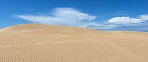 Preview wallpaper desert, sand, dunes, wavy, trace, sky