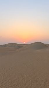 Preview wallpaper desert, sand, dunes, sun, sunset