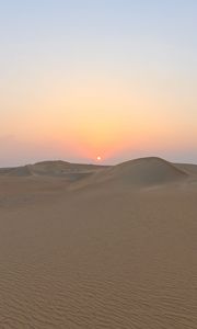 Preview wallpaper desert, sand, dunes, sun, sunset