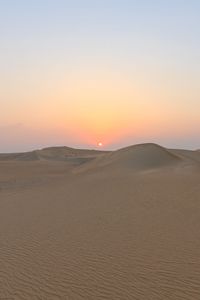 Preview wallpaper desert, sand, dunes, sun, sunset