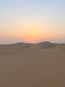 Preview wallpaper desert, sand, dunes, sun, sunset