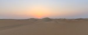 Preview wallpaper desert, sand, dunes, sun, sunset