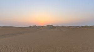 Preview wallpaper desert, sand, dunes, sun, sunset