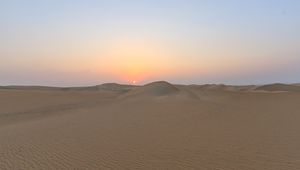 Preview wallpaper desert, sand, dunes, sun, sunset