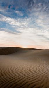 Preview wallpaper desert, sand, dunes, waves, twilight, landscape