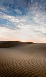 Preview wallpaper desert, sand, dunes, waves, twilight, landscape