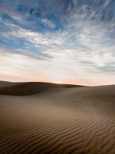 Preview wallpaper desert, sand, dunes, waves, twilight, landscape