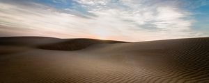 Preview wallpaper desert, sand, dunes, waves, twilight, landscape