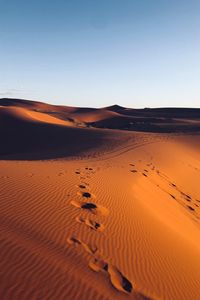 Preview wallpaper desert, sand, footprint, morocco