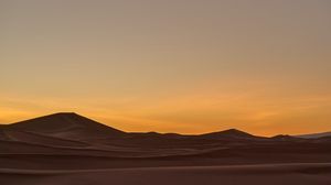 Preview wallpaper desert, sand, hill, sunset, sky