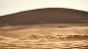 Preview wallpaper desert, sand, hill, dust, particles