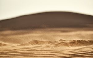 Preview wallpaper desert, sand, hill, dust, particles