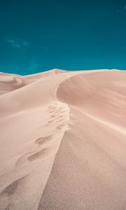 Preview wallpaper desert, sand, hill, footprints