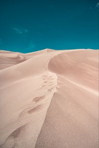 Preview wallpaper desert, sand, hill, footprints