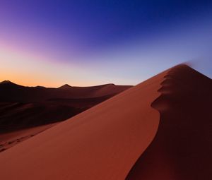 Preview wallpaper desert, sand, hill, line