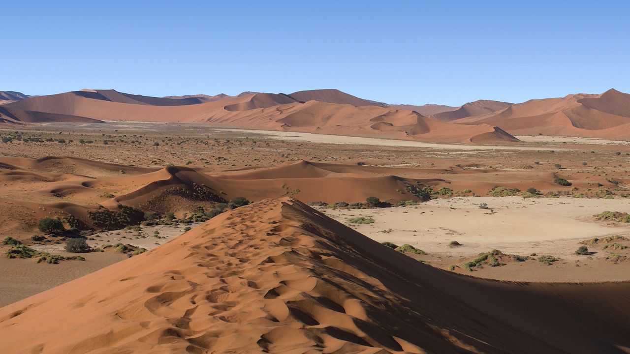 Wallpaper desert, sand, hills, traces