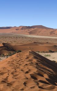 Preview wallpaper desert, sand, hills, traces