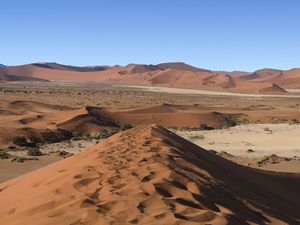 Preview wallpaper desert, sand, hills, traces