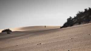 Preview wallpaper desert, sand, landscape, hilly, silhouettes