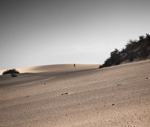 Preview wallpaper desert, sand, landscape, hilly, silhouettes