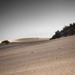 Preview wallpaper desert, sand, landscape, hilly, silhouettes