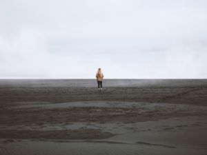 Preview wallpaper desert, sand, loneliness, horizon