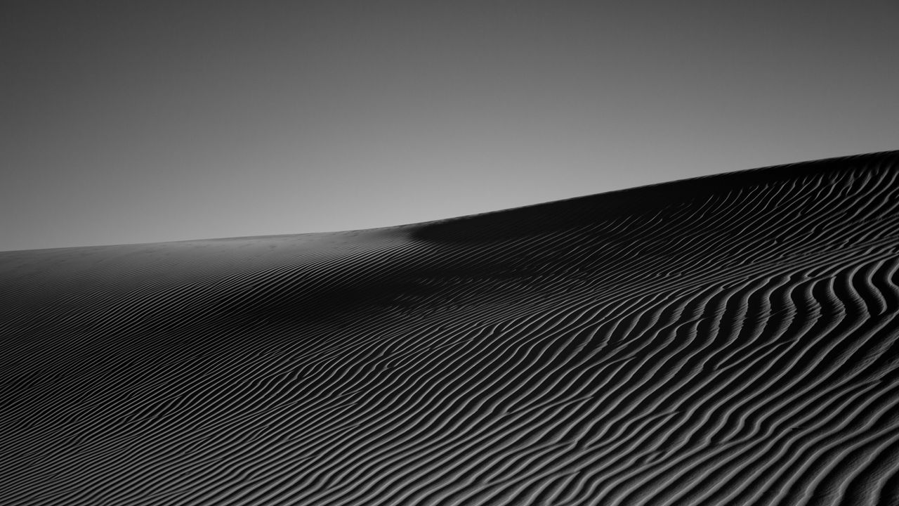 Wallpaper desert, sand, monochrome, bw