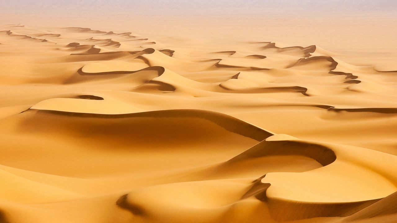 Wallpaper desert, sand, mountains, patterns, lines