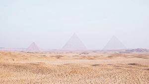 Preview wallpaper desert, sand, pyramids