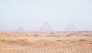 Preview wallpaper desert, sand, pyramids