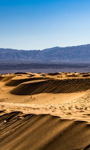 Preview wallpaper desert, sand, rocks, mountains